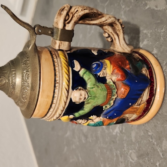 Vintage Ceramic Beer Stein with Lid - Picture 3 of 4